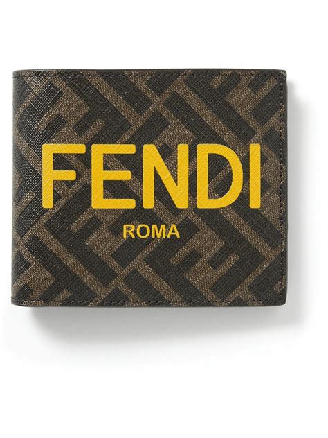 leather essence fendi|fendi leather printed bifold wallet.